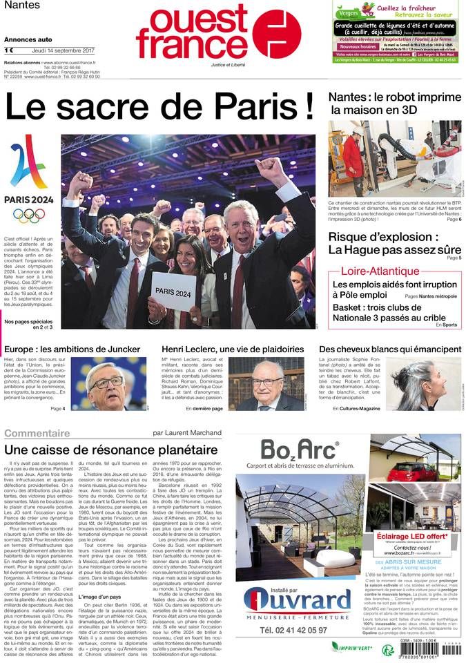 Ouest france Sept 2017