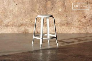 Bar kruk met witte klinknagels 60cm