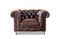 Miniatuur Chesterfield fauteuil van bruin leer Jahn Productfoto