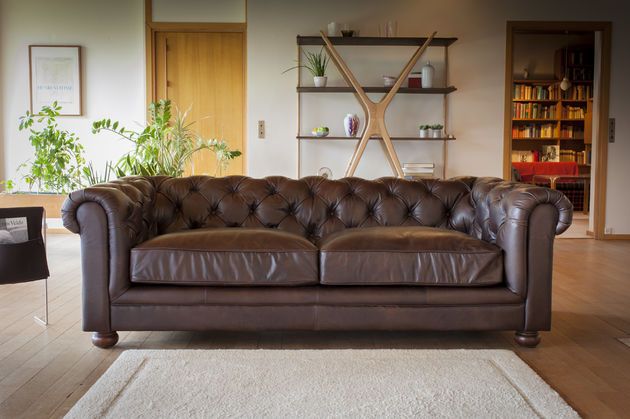 Grote leren Chesterfield-bank Weston