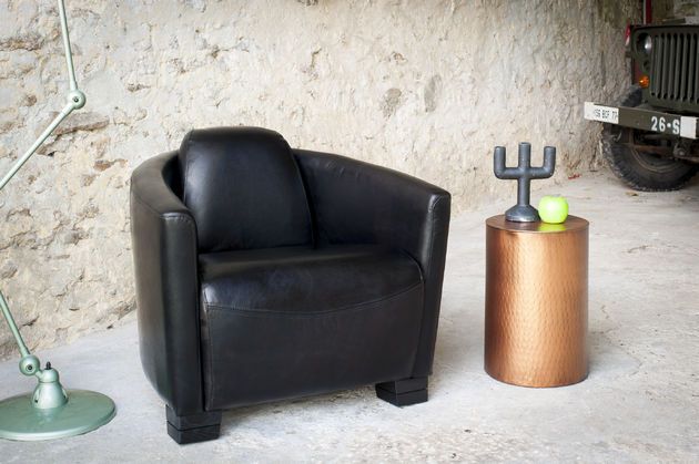 Zwarte leren fauteuil Red Baron