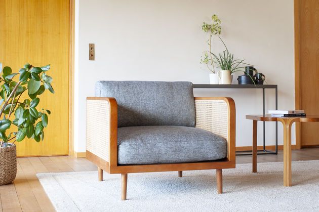 Fauteuil van hout en vlechtwerk starheim