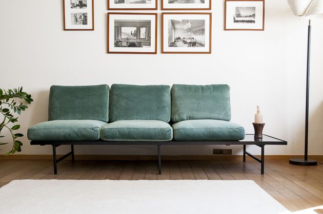 Fluwelen en marmeren sofa Carthy