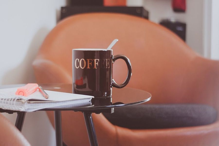 Koffietafel lederen zetel