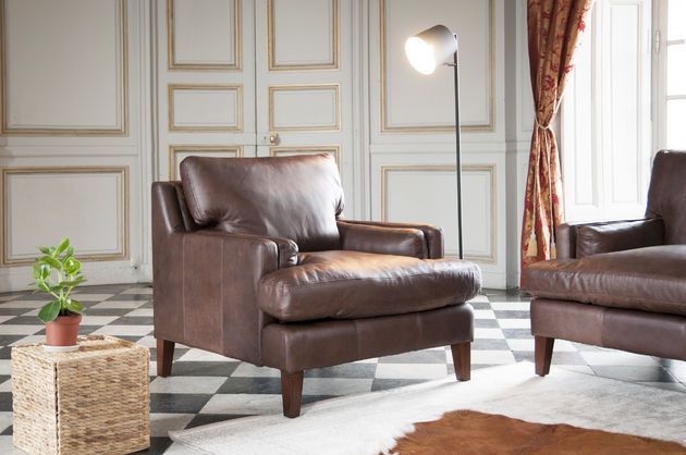 Leren fauteuil Sanary