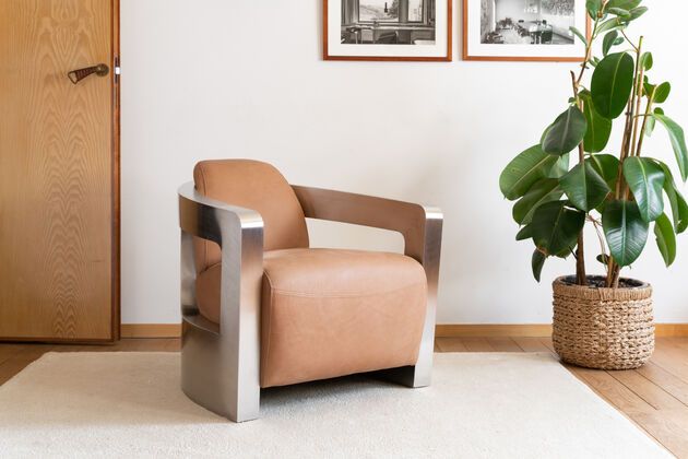 Aviator fauteuil van kameelleer Panavia