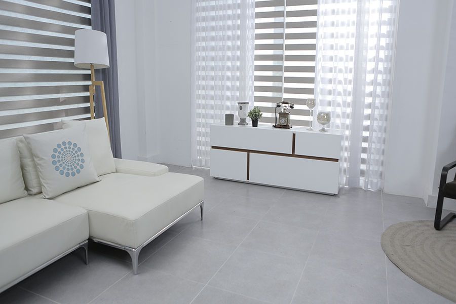 Modern wit geometrisch interieur