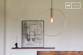 Oohalt Grote gouden hanglamp