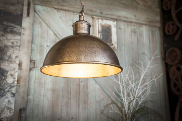 Orient Express gegraveerde metalen hanglamp