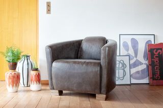 Red Baron fauteuil in chocoladebruin leer