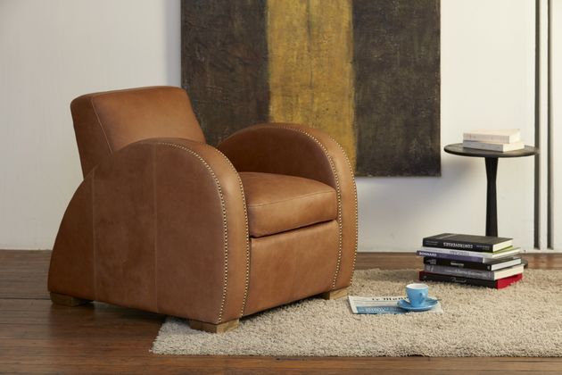 Clubfauteuil van kameelleer Rockefeller