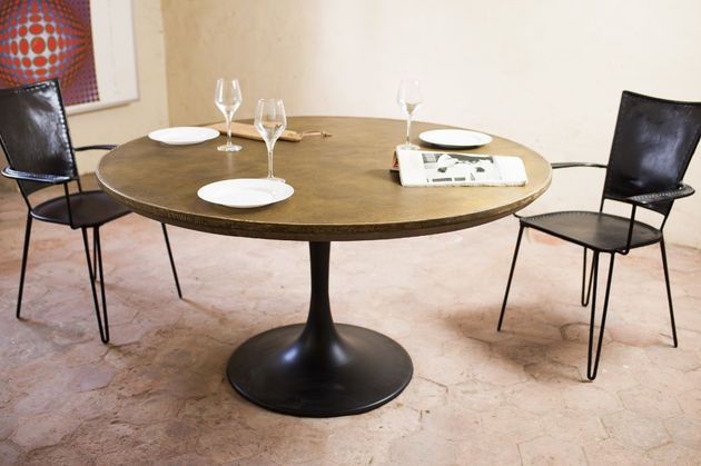 Ronde messing tafel Liverpool