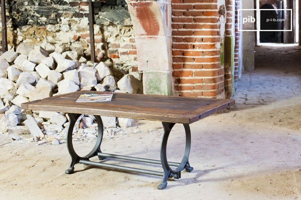 salontafel - Oude industriële stijl hout | pib