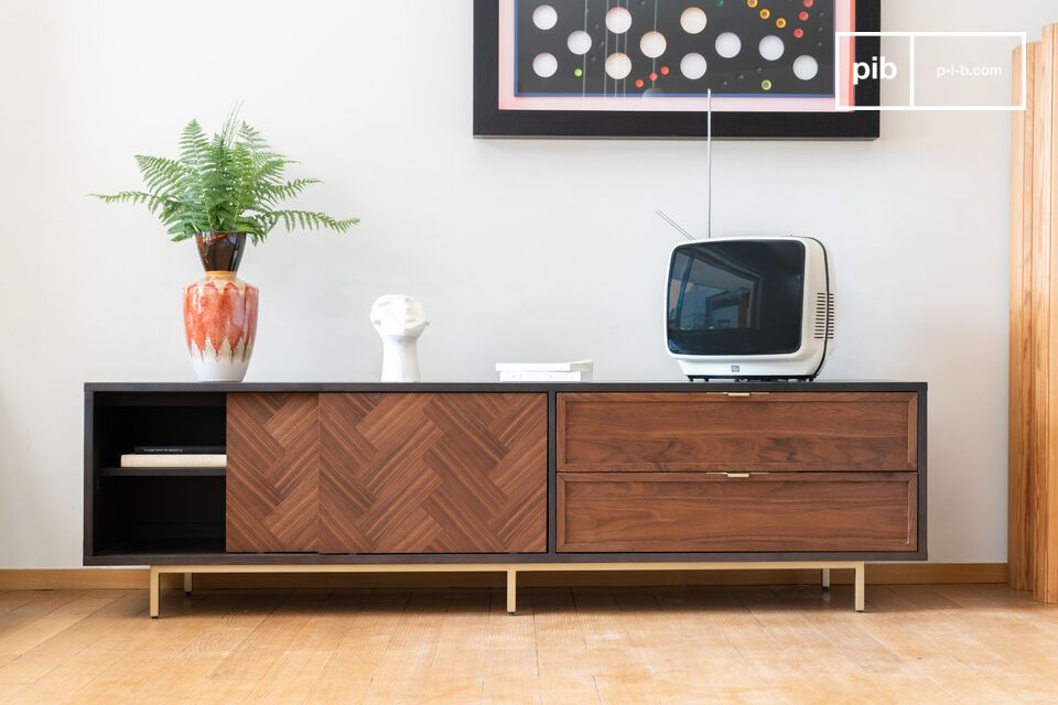 TV-meubel in donker hout Neutra