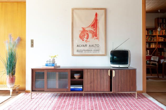 TV-meubel van donker hout Aurora