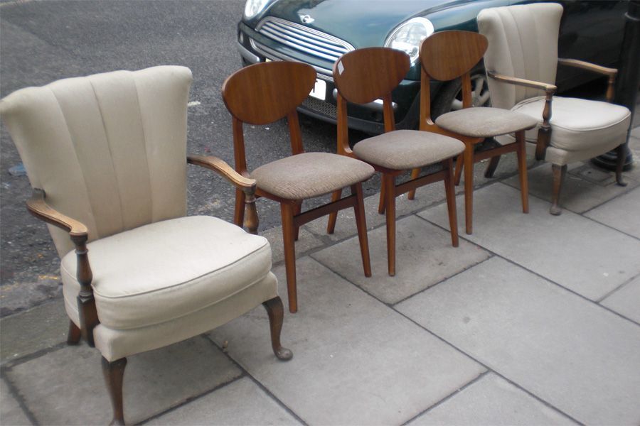 Vintage witte zetels stoelen