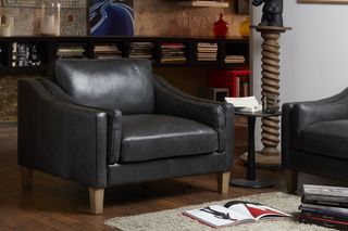 Zwart Heidsieck leren fauteuil